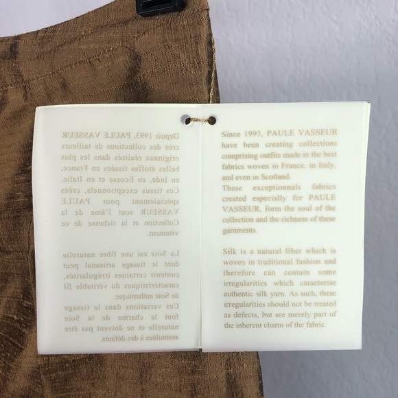 Paule Vasseur Gemeau 100% Silk Gold Pants - Picture 5 of 8
